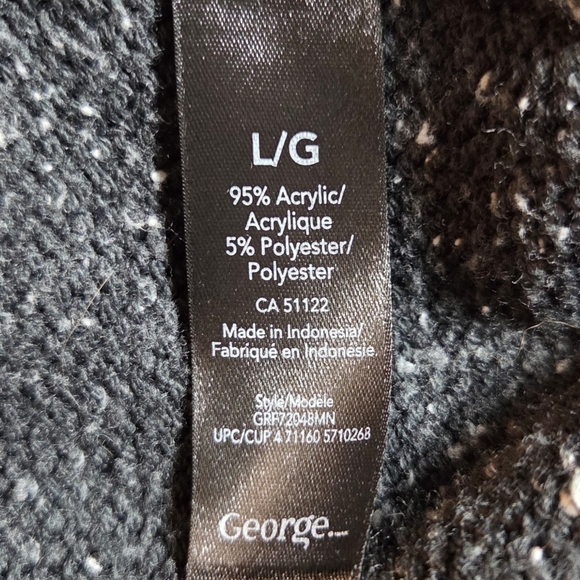 George Men's Speckled Gray Cardigan Size L - Picture 4 of 5